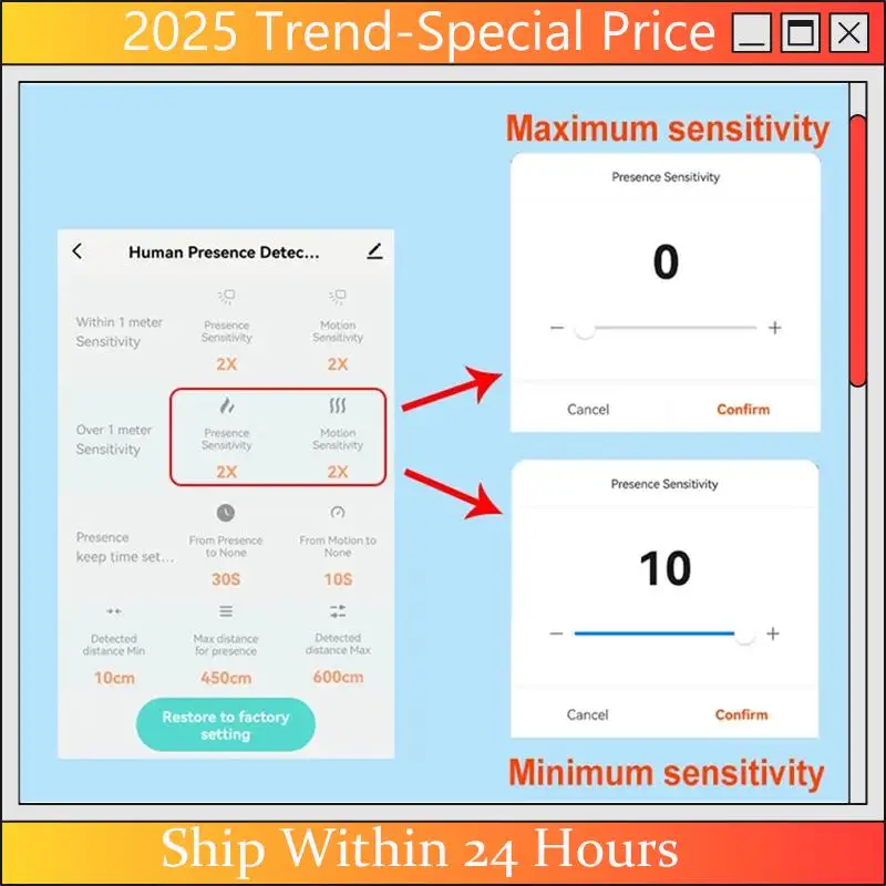 CHYY Top Tuya Smart Life Wifi Millimeter Wave Radar 24Ghz Human Presence Motion Sensor Luminance Detector App Monitor 80-250VAC
CHYY Top Tuya Smart Life Wifi Millimeter Wave Radar 24Ghz Human Presence Motion Sensor Luminance Detector App Monitor 80-250VAC