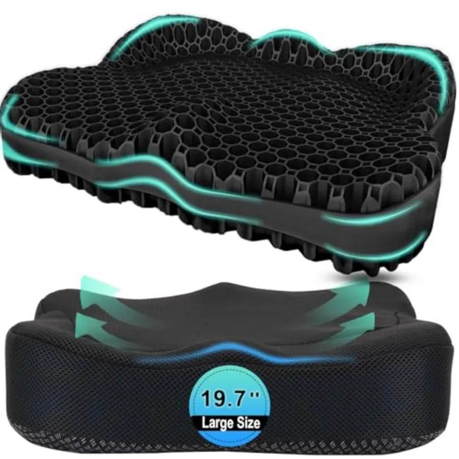Thicken 19.7in Seat Cushion, Gel Seat Cushion for Long Sitting Office Chair, Wheelchair, Car Cushion, Large Cooling Pad for Bac
Thicken 19.7in Seat Cushion, Gel Seat Cushion for Long Sitting Office Chair, Wheelchair, Car Cushion, Large Cooling Pad for Bac