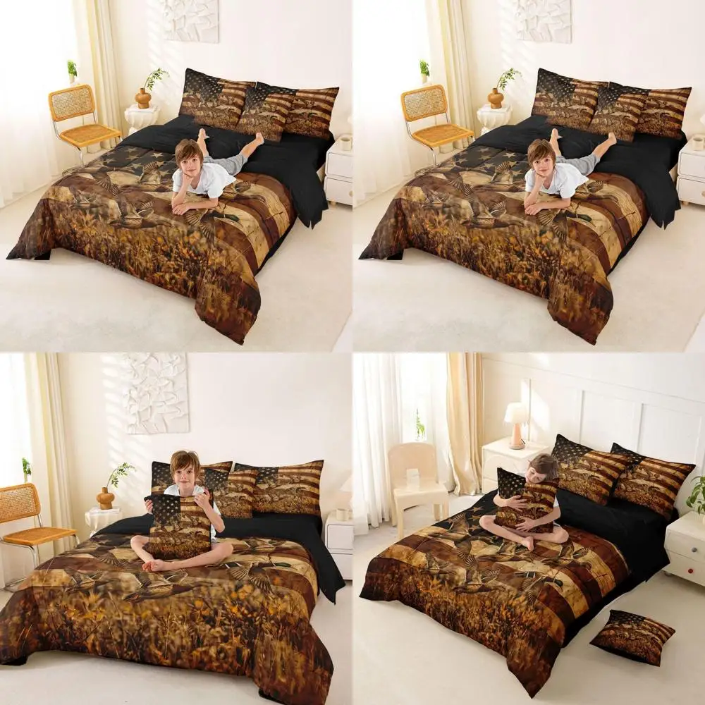 Camo Duck 7-Piece Bedding Set for Kids with Sheets, American Flag Theme, Lightweight Microfiber Comforter
Camo Duck 7-Piece Bedding Set for Kids with Sheets, American Flag Theme, Lightweight Microfiber Comforter