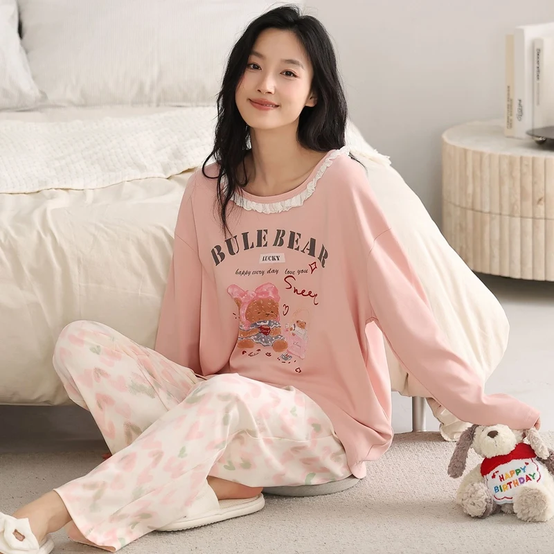 Новые весенние пижамные комплекты из 100% хлопка с длинными рукавами для женщин, корейская милая одежда для сна с героями мультфильмов, домашняя одежда, Pijama Mujer, домашняя одежда
Новые весенние пижамные комплекты из 100% хлопка с длинными рукавами для женщин, корейская милая одежда для сна с героями мультфильмов, домашняя одежда, Pijama Mujer, домашняя одежда