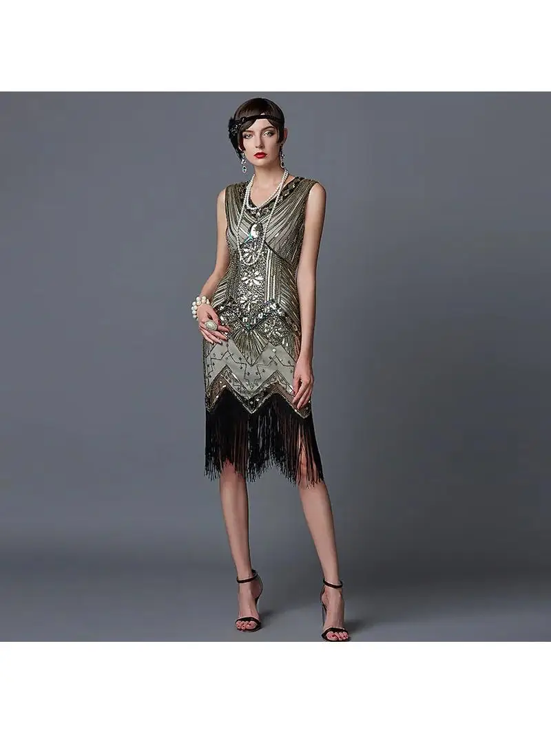 Вечернее платье Gatsby с блестками Dr 920, женская одежда большого размера в стиле ретро, блестящее бальное платье Dr, полиэфирное волокно, средняя талия
Вечернее платье Gatsby с блестками Dr 920, женская одежда большого размера в стиле ретро, блестящее бальное платье Dr, полиэфирное волокно, средняя талия