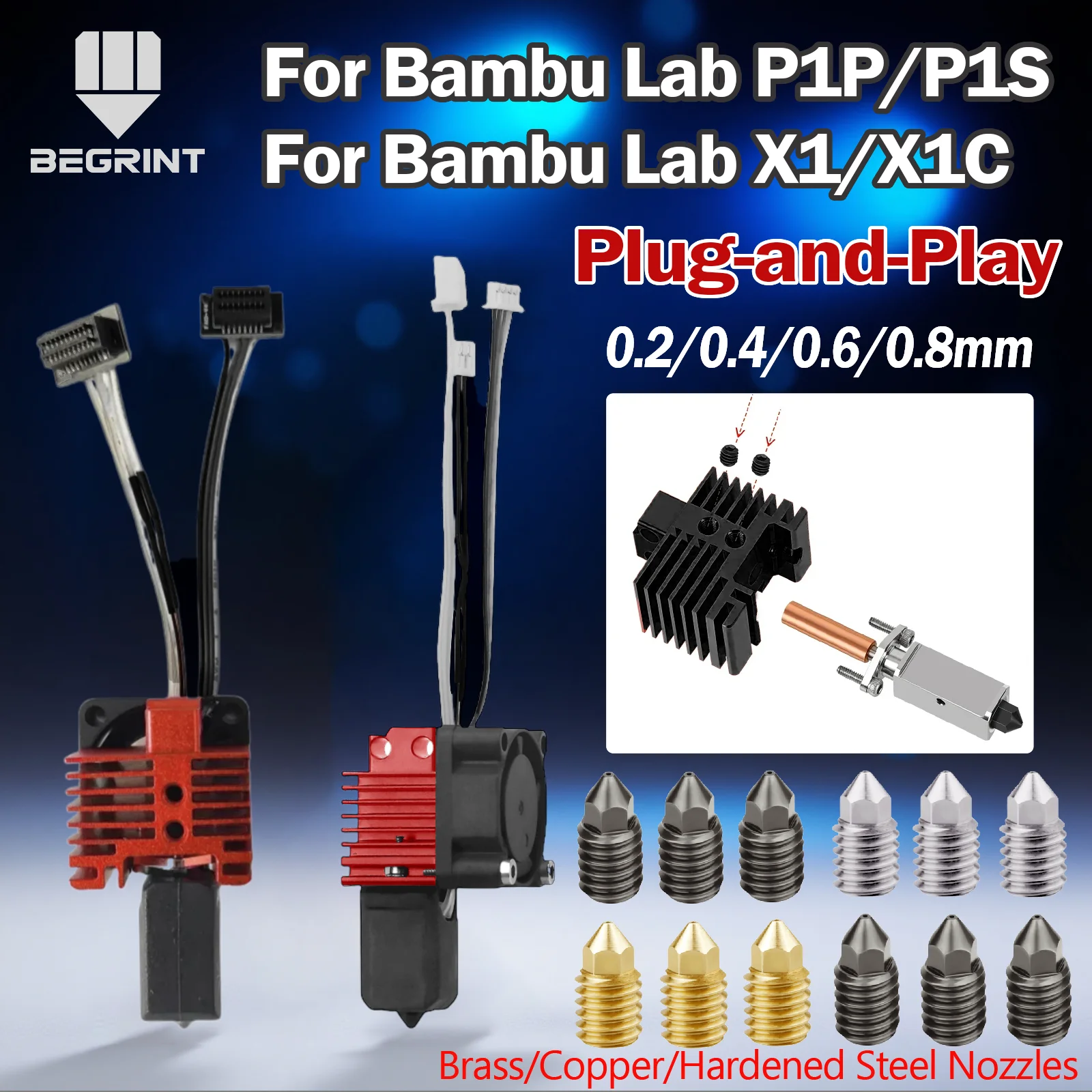 TZ 2.0 Performance Hotend for Bambu Lab P1P/P1S/X1/X1C, Drop-in Replacement with 2510 Cooling Fan - No Assembly Needed
TZ 2.0 Performance Hotend for Bambu Lab P1P/P1S/X1/X1C, Drop-in Replacement with 2510 Cooling Fan - No Assembly Needed
