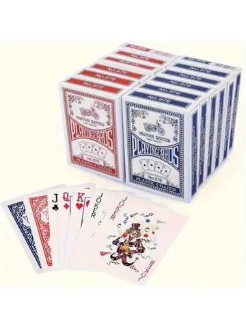 54 Standard Playing Cards, Laminated Paper, Suitable For Blackjack, European Poker, Casata Games, For Adults Aged 14 And Above