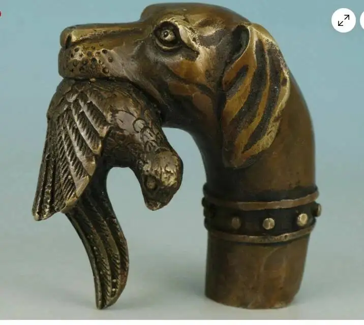 Unique Chinese Bronze Statue Dog Bird Cane Walking Stick Head Handle Accessorie
Unique Chinese Bronze Statue Dog Bird Cane Walking Stick Head Handle Accessorie