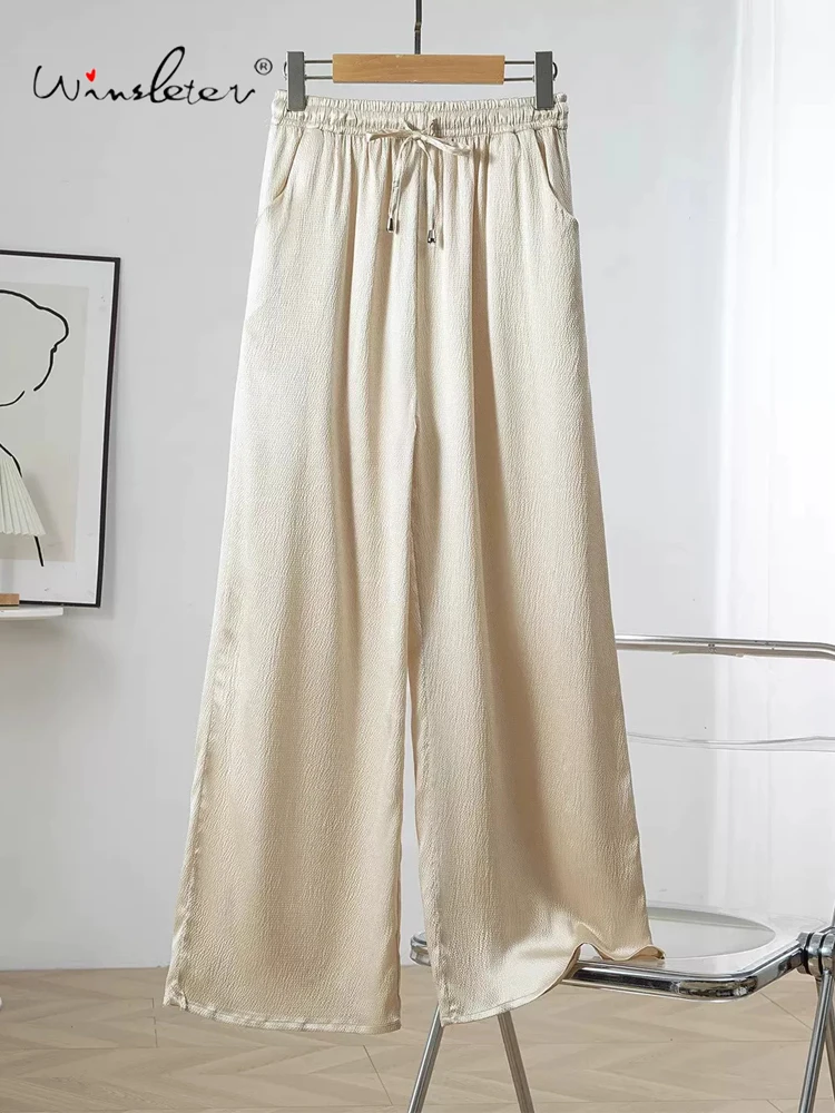 Winsleter-93%Silk 7%Spandex Elegant Satin Trousers, Elastic Waist Pocket, Women Casual Straight Pants, 2026 Summer New B64636CC
Winsleter-93%Silk 7%Spandex Elegant Satin Trousers, Elastic Waist Pocket, Women Casual Straight Pants, 2026 Summer New B64636CC