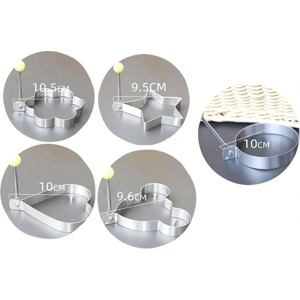 Steel Egg Molds, 5 Pack 3.5 Inch Different Shape Silver Egg Ring Molds For Cooking And Griddle Of Flapjack, Bread And Chocolate
Steel Egg Molds, 5 Pack 3.5 Inch Different Shape Silver Egg Ring Molds For Cooking And Griddle Of Flapjack, Bread And Chocolate