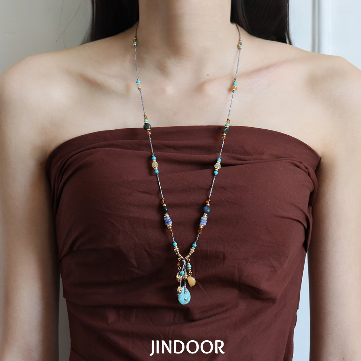 JINDOOR винтажное богемное длинное ожерелье, зимний свитер-цепочка, браслет из натуральной бирюзы
JINDOOR винтажное богемное длинное ожерелье, зимний свитер-цепочка, браслет из натуральной бирюзы