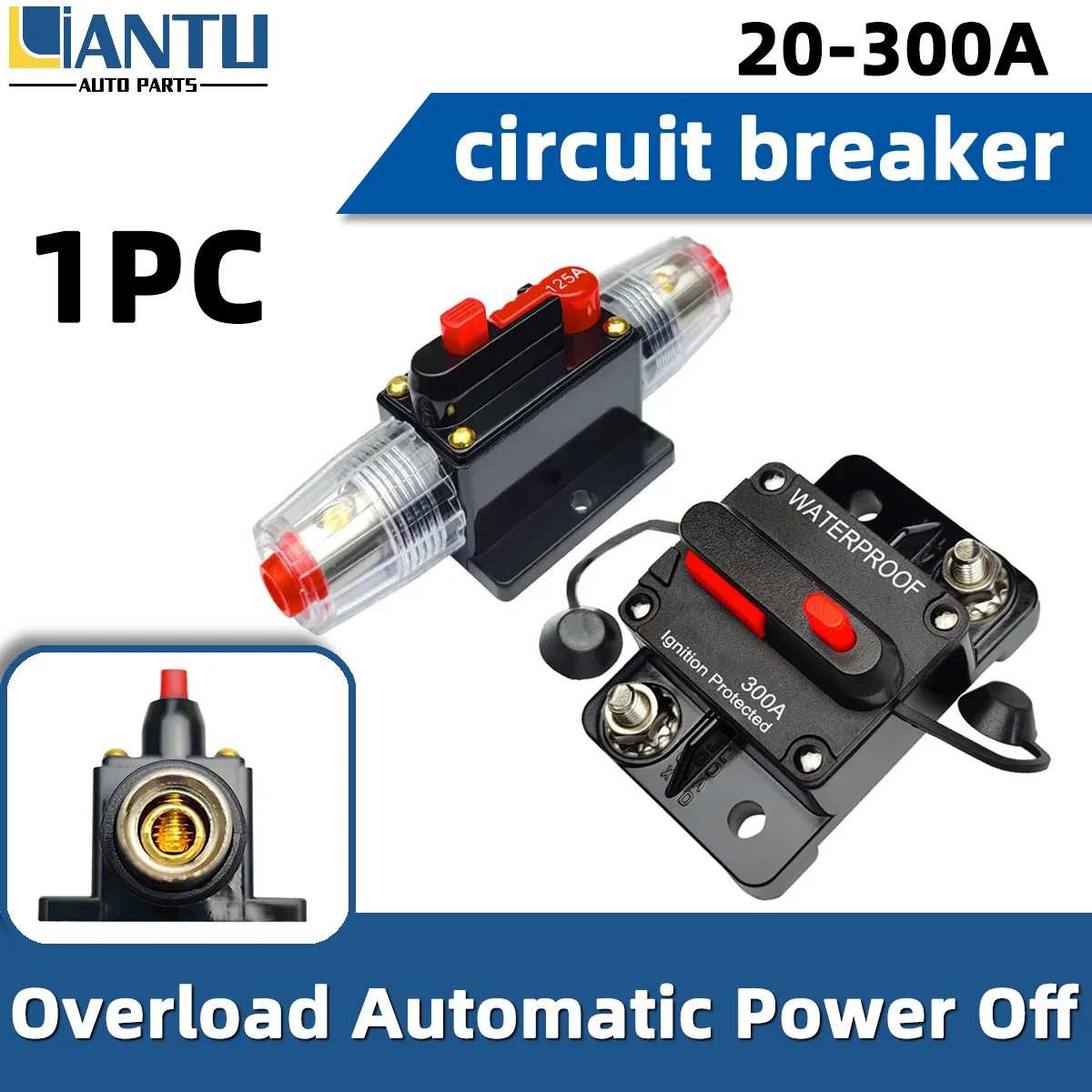 1PC 20A-300A Manual Reset Circuit Breaker Overload Short Circuit Protection Switch for Car Marine RV Solar Electrical System
1PC 20A-300A Manual Reset Circuit Breaker Overload Short Circuit Protection Switch for Car Marine RV Solar Electrical System