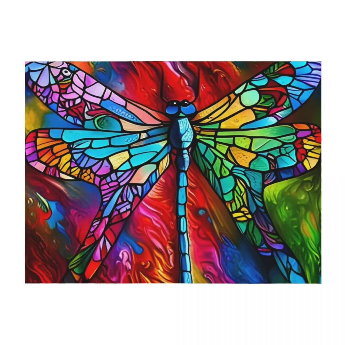 Dragonfly Stained Glass Cartoon Throw Blanket Custom Warm anime Camping Blankets
Dragonfly Stained Glass Cartoon Throw Blanket Custom Warm anime Camping Blankets