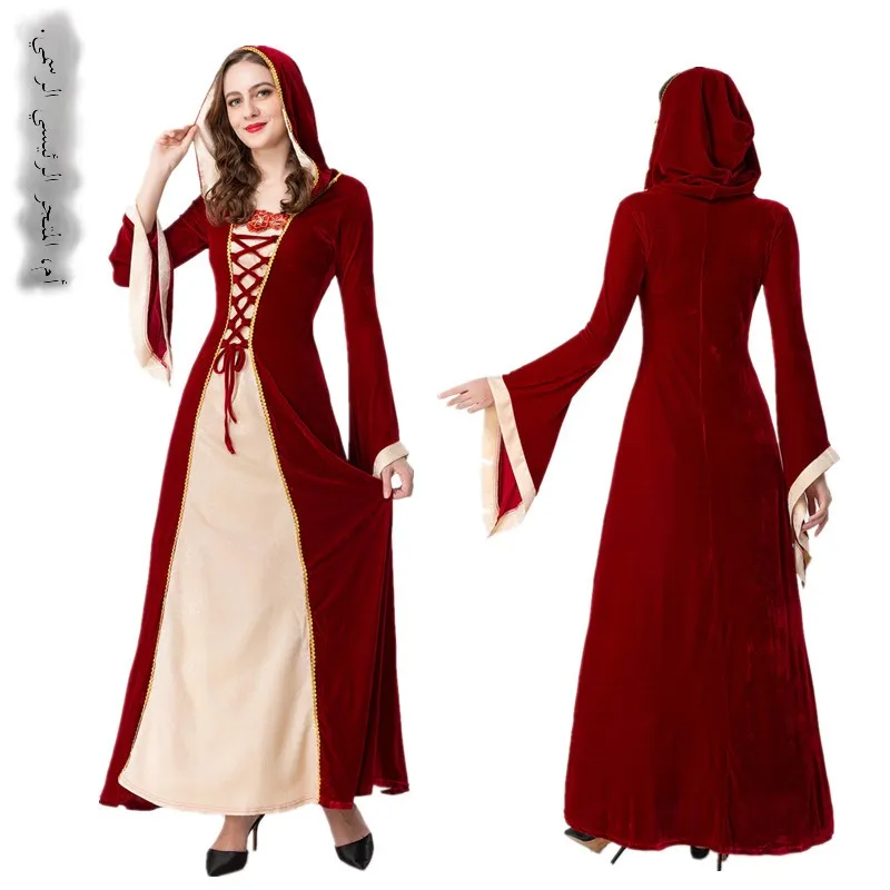 European Style Halloween Cosplay Long Dress Court Costume Queen Princess Stage Performance Clothes Polyester Fiber 100%
European Style Halloween Cosplay Long Dress Court Costume Queen Princess Stage Performance Clothes Polyester Fiber 100%