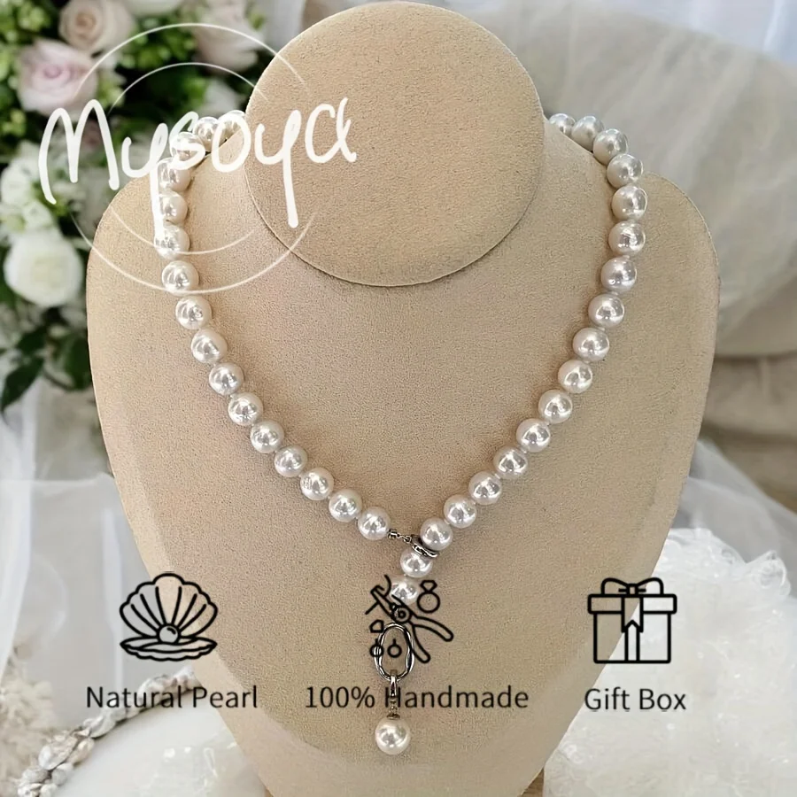 Mysoya Freshwater Pearl Necklace, 8-10mm Pearls, Gift Box Included Gift for Him Her for Birthdays, Weddings, and Valentine's Day
Mysoya Freshwater Pearl Necklace, 8-10mm Pearls, Gift Box Included Gift for Him Her for Birthdays, Weddings, and Valentine's Day