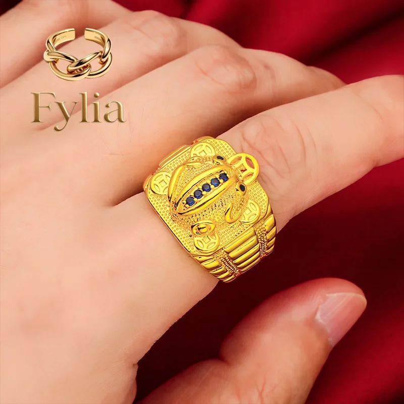 Fylia Jewelry Fylia Jewelry Pixiu Ring for Men, Adjustable, 24K Gold, AU999 | Traditional chiseled fierce Pixiu, adjustable f
Fylia Jewelry Fylia Jewelry Pixiu Ring for Men, Adjustable, 24K Gold, AU999 | Traditional chiseled fierce Pixiu, adjustable f
