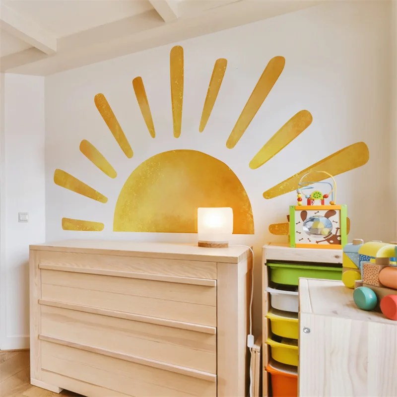 PVC Big Sun Wall Stickers DIY Self-adhesive Vinyl Murals Boho Watercolor Sunshine Wall Decals Kids Room Nursery Decor Wallpaper
PVC Big Sun Wall Stickers DIY Self-adhesive Vinyl Murals Boho Watercolor Sunshine Wall Decals Kids Room Nursery Decor Wallpaper