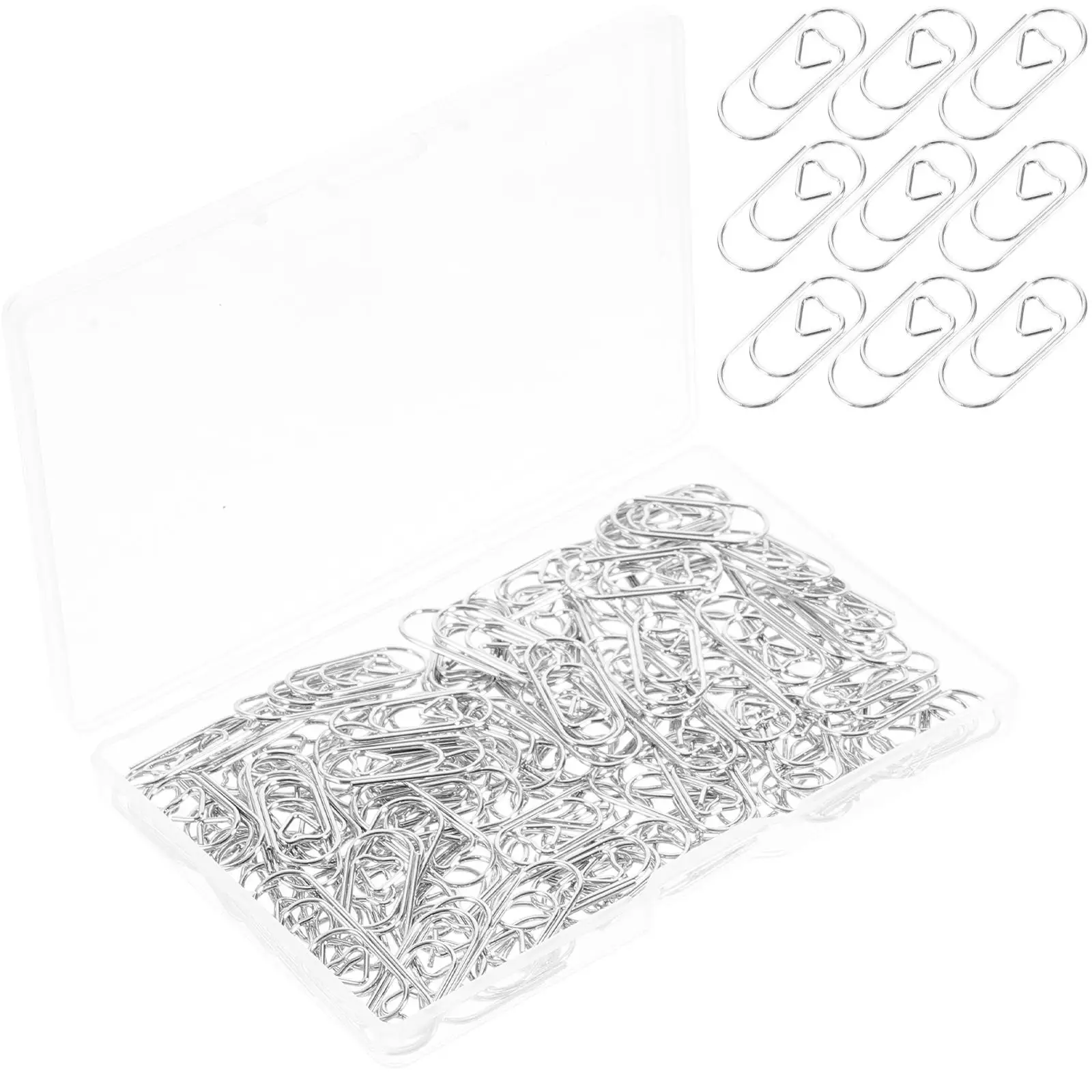 150pcs Heart Shaped Paper Clips Mini Metal 20mm Silver Office Supplies Cute Decorative Document Organizer
150pcs Heart Shaped Paper Clips Mini Metal 20mm Silver Office Supplies Cute Decorative Document Organizer