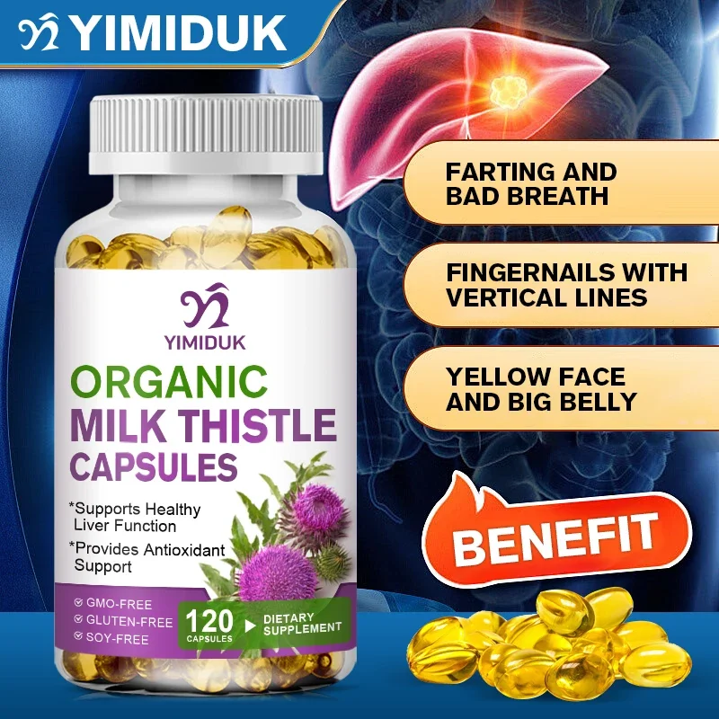 Organic Milk Thistle Extrac for Liver Health Protect Cardiovascular,Liver-protecting Detox Clearing Heat Detox, Non-GMO Vegen
Organic Milk Thistle Extrac for Liver Health Protect Cardiovascular,Liver-protecting Detox Clearing Heat Detox, Non-GMO Vegen
