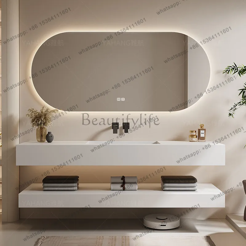 with light Slanted Basin Bathroom Vanity Set with Integrated Stone Slab Single/Dual Basin Vanity luxury bathroom smart mirror
with light Slanted Basin Bathroom Vanity Set with Integrated Stone Slab Single/Dual Basin Vanity luxury bathroom smart mirror