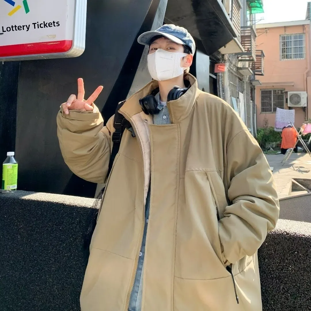 Мужская утепленная куртка оверсайз на осень-зиму, повседневная, свободного кроя, с воротником, из хлопка и полиэстера, до 250 фунтов
Мужская утепленная куртка оверсайз на осень-зиму, повседневная, свободного кроя, с воротником, из хлопка и полиэстера, до 250 фунтов