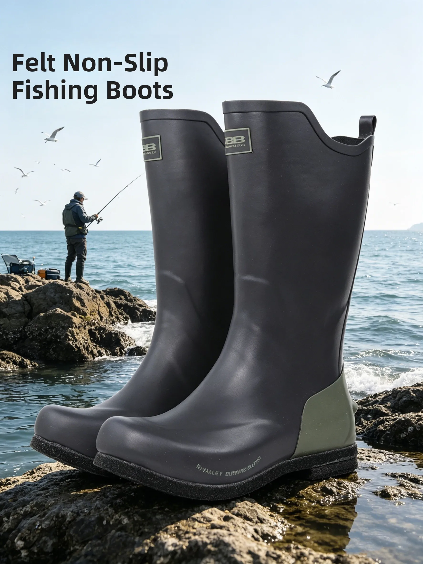 Men's High-Tube Felt Rain Boots Anti-Slip Fishing Boots Waterproof Rubber Boots Soft Bottom Water Boots Island Fishing Boots
Men's High-Tube Felt Rain Boots Anti-Slip Fishing Boots Waterproof Rubber Boots Soft Bottom Water Boots Island Fishing Boots