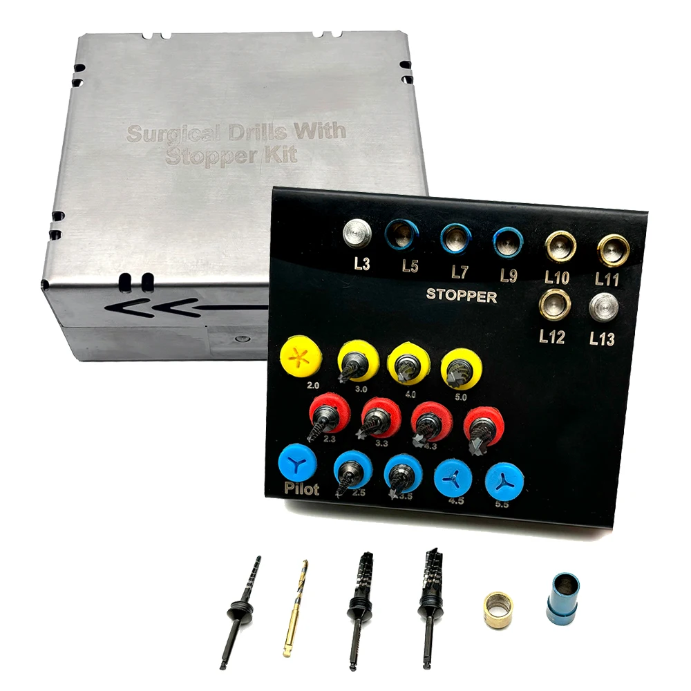 21 Pcs/set Dental Osseodensification Bur Drills Kit Dental Implant System Drivers with Stoppers Dental Surgical rust free
21 Pcs/set Dental Osseodensification Bur Drills Kit Dental Implant System Drivers with Stoppers Dental Surgical rust free