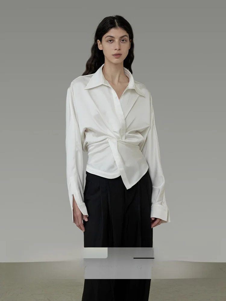 Ele V-ne Knot irt Women's Satin Loose Sle Spring 2026 New High-ade Lazy Feeling Top Polyester Long Sve
Ele V-ne Knot irt Women's Satin Loose Sle Spring 2026 New High-ade Lazy Feeling Top Polyester Long Sve