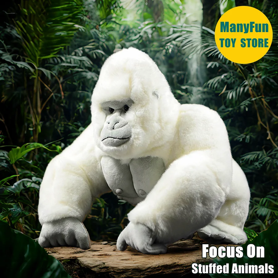 Albino Gorilla Plush Toy Realistic White Ape Plushie Lifelike Silverback Stuffed Animal Simulation Doll Toy Gift For Collectors 
Albino Gorilla Plush Toy Realistic White Ape Plushie Lifelike Silverback Stuffed Animal Simulation Doll Toy Gift For Collectors