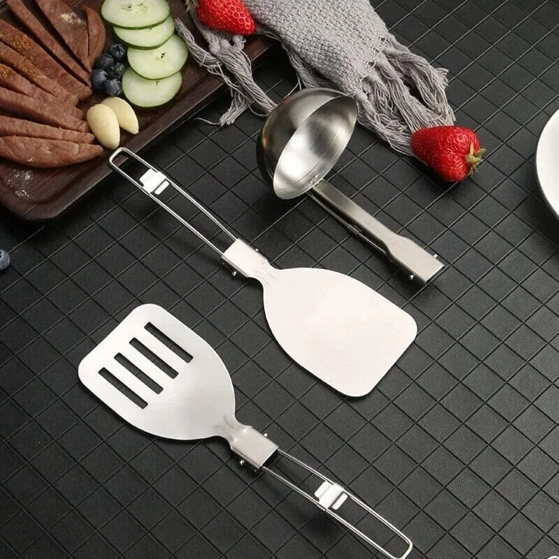 Outdoor Camping Tableware Foldable Spoon Soup Ladle Stainless Steel Abrasion-resistant Portable Cooking Spoon Utensil Spoon Tool
Outdoor Camping Tableware Foldable Spoon Soup Ladle Stainless Steel Abrasion-resistant Portable Cooking Spoon Utensil Spoon Tool