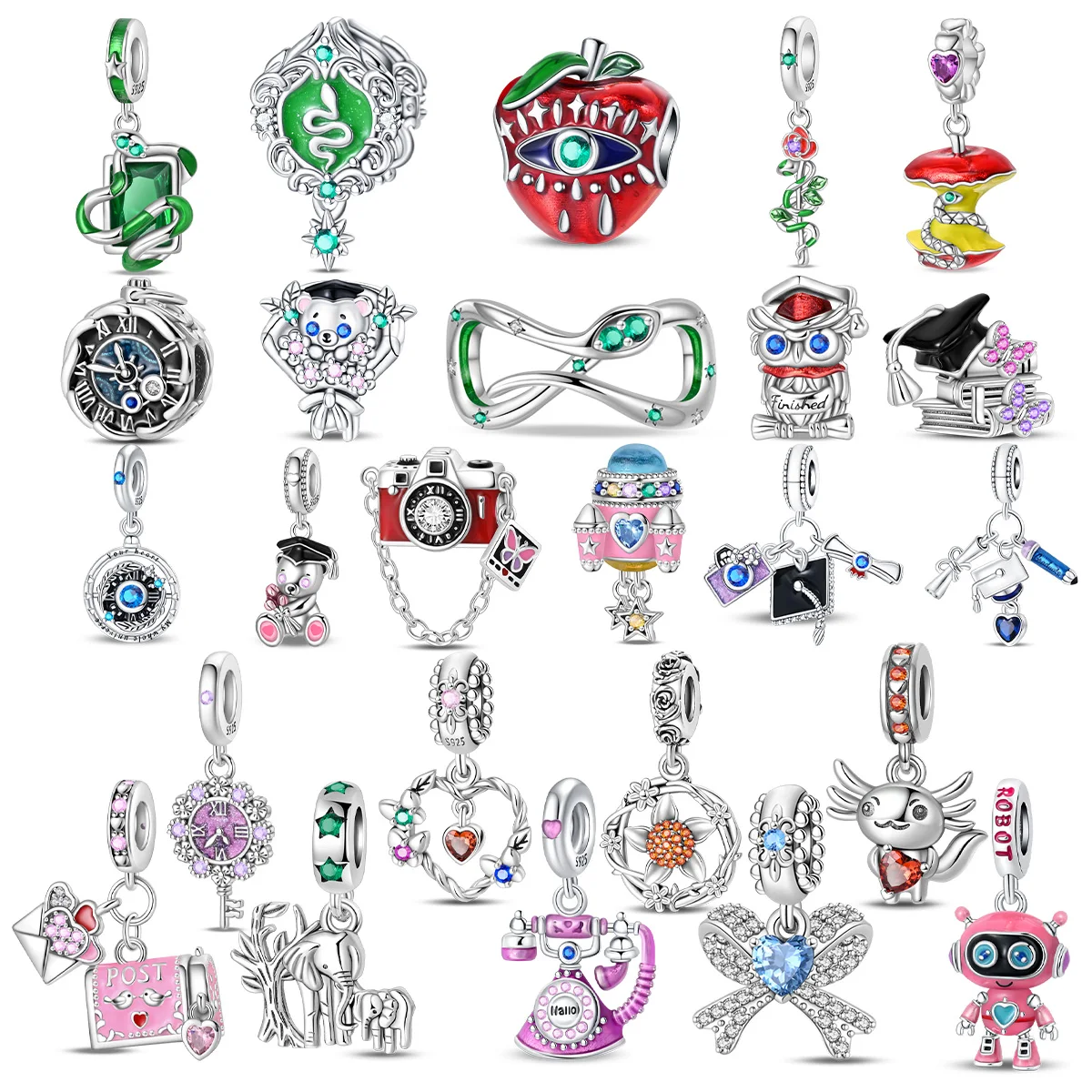 925 silver Snake graduation series Snake year limited fit original bracelet charm beads necklace Diy female jewelry
925 silver Snake graduation series Snake year limited fit original bracelet charm beads necklace Diy female jewelry