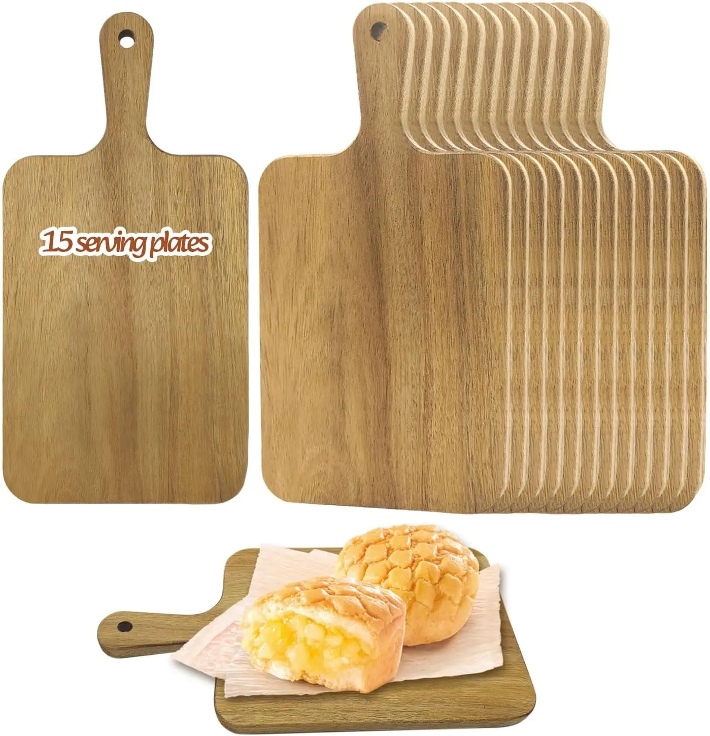 15 Pack Acacia Wood Cutting Boards with Handle for Kitchen Serving Charcuterie DIY Laser Engraving Gift 13.8x7 Inch
15 Pack Acacia Wood Cutting Boards with Handle for Kitchen Serving Charcuterie DIY Laser Engraving Gift 13.8x7 Inch