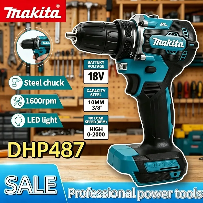 Makita DHP487 Cordless Rechargeable Power Tool Driver Drill Brushless Electric Impact Screwdriver For Makita 18V Battery
Makita DHP487 Cordless Rechargeable Power Tool Driver Drill Brushless Electric Impact Screwdriver For Makita 18V Battery