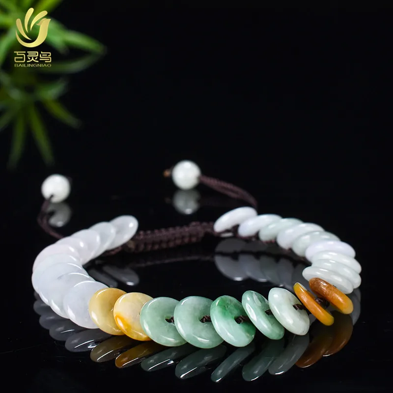 A Jadeite Small Peace Women Adjustable Jewelry Myanmar Jade Handmade Woven Bracelet
A Jadeite Small Peace Women Adjustable Jewelry Myanmar Jade Handmade Woven Bracelet