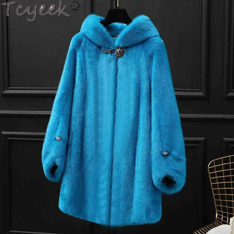Tcyeek Real Fur Coats for Women Mid-long High End Natural Mink Fur Coat Elegant Winter Warm Jacket Woman Clothing Fourrure Femme
Tcyeek Real Fur Coats for Women Mid-long High End Natural Mink Fur Coat Elegant Winter Warm Jacket Woman Clothing Fourrure Femme