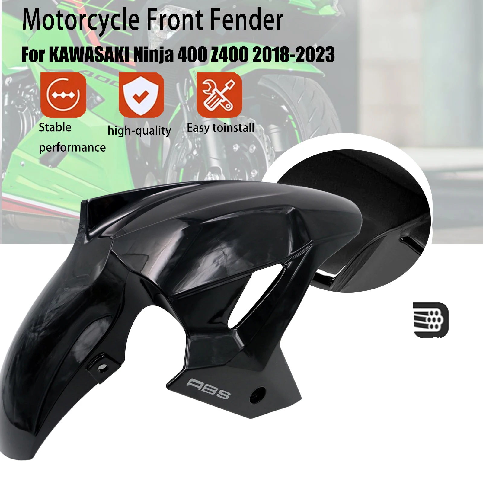 For Kawasaki Z-400 z400 2018-2023 New Ninja 400 Motorcycle Front Fender Mudguard Tire Splash Mud Guard Shell Accessories
For Kawasaki Z-400 z400 2018-2023 New Ninja 400 Motorcycle Front Fender Mudguard Tire Splash Mud Guard Shell Accessories