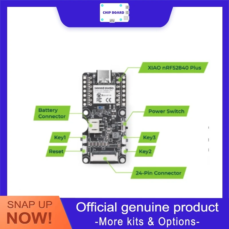 Seeedstudio XIAO ePaper EN05 nRF52840, NFC driver board, 24-pin IO, BAT switch
Seeedstudio XIAO ePaper EN05 nRF52840, NFC driver board, 24-pin IO, BAT switch