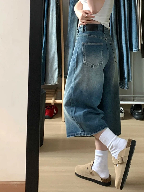 American Style Seven-Foot Jeans Summer plus Size Wide Leg Straight Cut Short Pants Five-Foot Medium Pants Casual High Waist D...
American Style Seven-Foot Jeans Summer plus Size Wide Leg Straight Cut Short Pants Five-Foot Medium Pants Casual High Waist D...