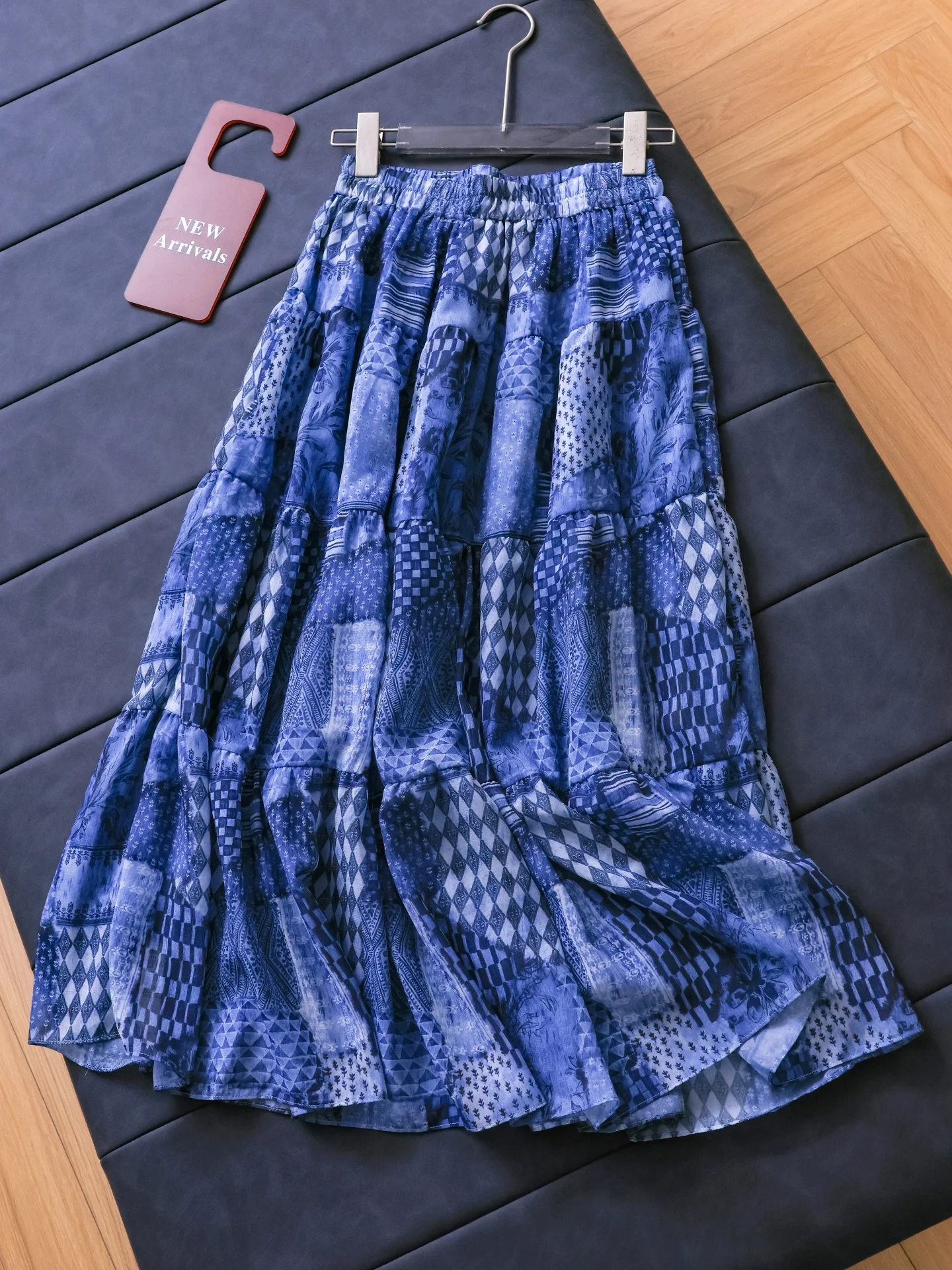Blue Plaid Print Skirt Elastic Waist Lightweight Vacation Style Full A-Line Umbrella Skirt Women's Skirt R664
Blue Plaid Print Skirt Elastic Waist Lightweight Vacation Style Full A-Line Umbrella Skirt Women's Skirt R664