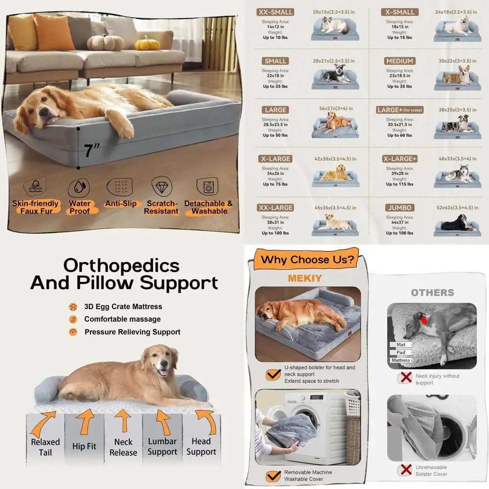 Ортопедическая моющаяся лежанка для собак средних и крупных пород с бортиком – диван-лежанка из пены с эффектом памяти с водонепроницаемым съемным чехлом
Ортопедическая моющаяся лежанка для собак средних и крупных пород с бортиком – диван-лежанка из пены с эффектом памяти с водонепроницаемым съемным чехлом