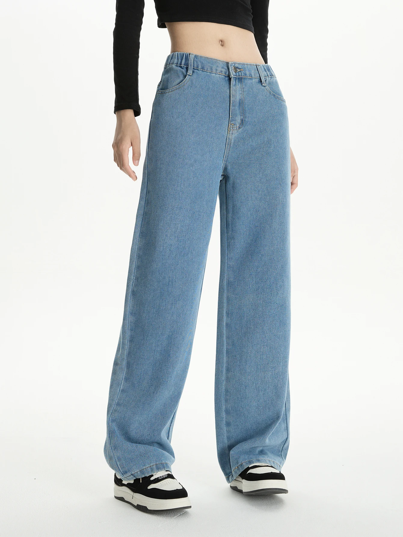 Medium and large girls teenagers simple basic versatile wide-leg straight pants loose long casual jeans
Medium and large girls teenagers simple basic versatile wide-leg straight pants loose long casual jeans