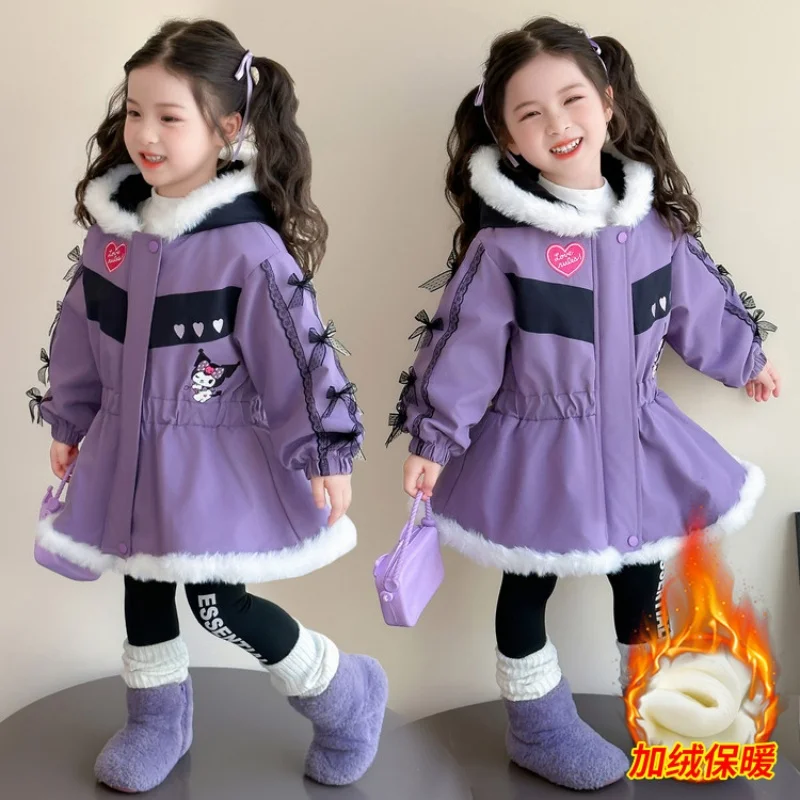 Модное милое крутое пальто в стиле аниме Kuromi для девочек, детское зимнее пальто с капюшоном и рисунком Курома для девочек, плюшевая плотная хлопковая одежда
Модное милое крутое пальто в стиле аниме Kuromi для девочек, детское зимнее пальто с капюшоном и рисунком Курома для девочек, плюшевая плотная хлопковая одежда