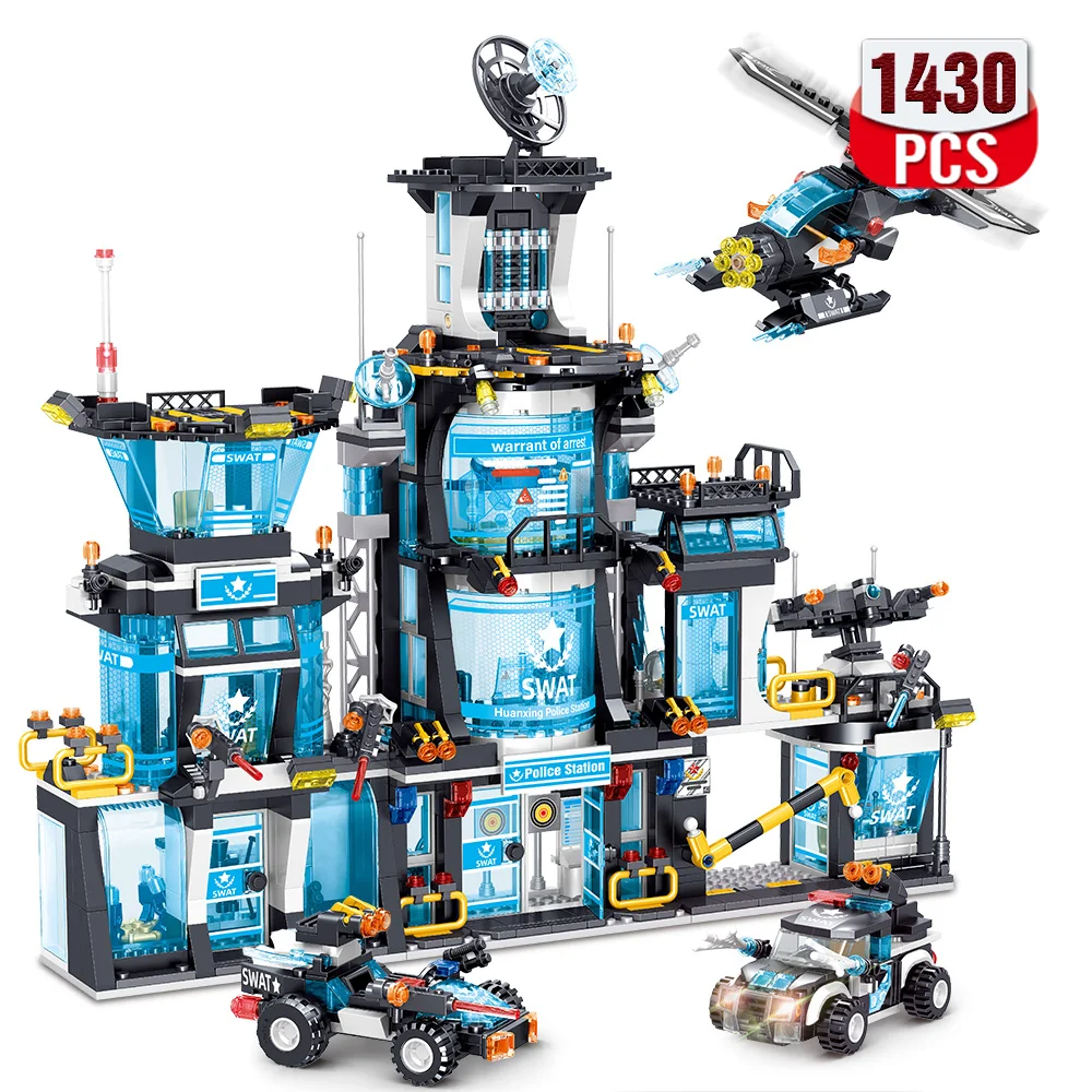 City Police Station Building Block Set with Police Car & Helicopter,Building Block Toy Gift for Kids Boys 6-12,1430 Pcs
City Police Station Building Block Set with Police Car & Helicopter,Building Block Toy Gift for Kids Boys 6-12,1430 Pcs