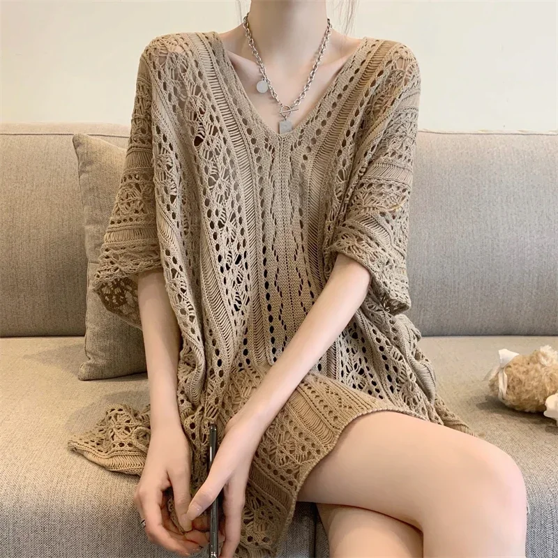 2024 New Reducing Age Top Slimming Fashionable Cut Out Knit Shirt Women Summer T-shirt Versatile Cover Up Clothes
2024 New Reducing Age Top Slimming Fashionable Cut Out Knit Shirt Women Summer T-shirt Versatile Cover Up Clothes