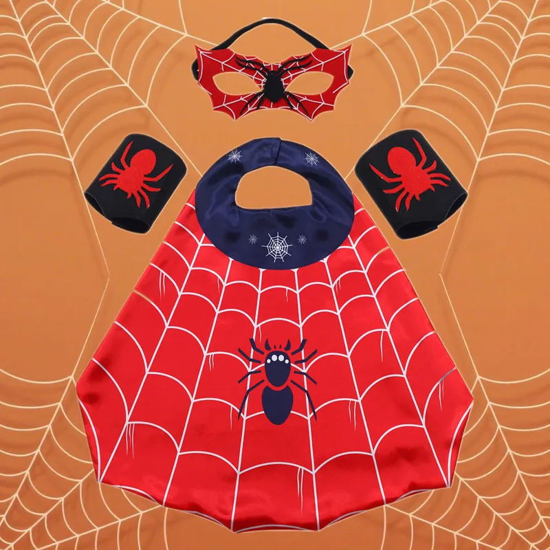 Spider Web Cape Superhero Cloak with Mask and Wristbands Halloween Cosplay Costume Dress Up Party Cosplay Outfit for Boys Girls
Spider Web Cape Superhero Cloak with Mask and Wristbands Halloween Cosplay Costume Dress Up Party Cosplay Outfit for Boys Girls