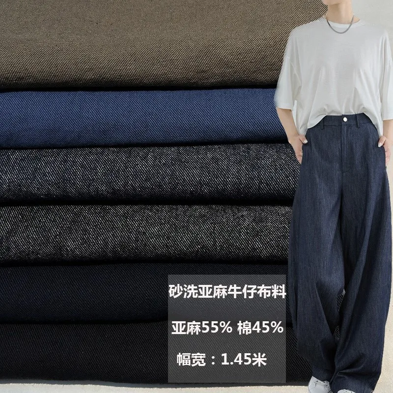 Sand-washed linen fabric thickened national style suit wide leg pants banana casual
Sand-washed linen fabric thickened national style suit wide leg pants banana casual