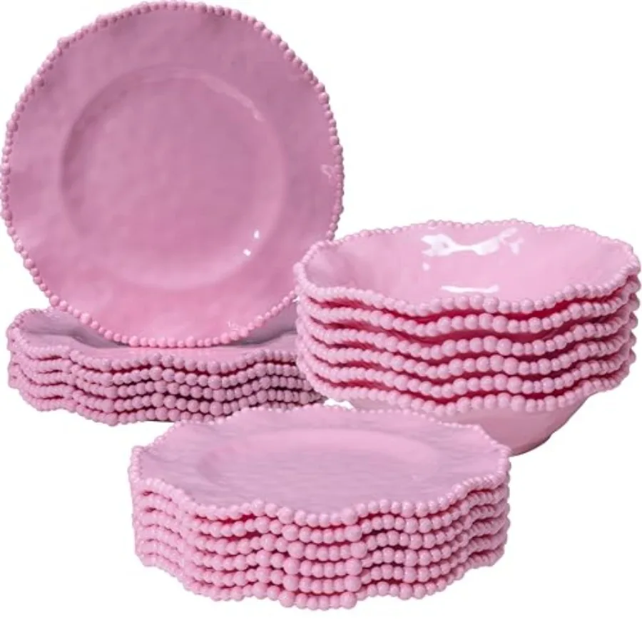 Dishes Melamine Dinnerware Sets, 18 Pcs Kitchen Plates and Bowls tableware Set, Lightweight, BPA free Beaded Serving Dishes for
Dishes Melamine Dinnerware Sets, 18 Pcs Kitchen Plates and Bowls tableware Set, Lightweight, BPA free Beaded Serving Dishes for