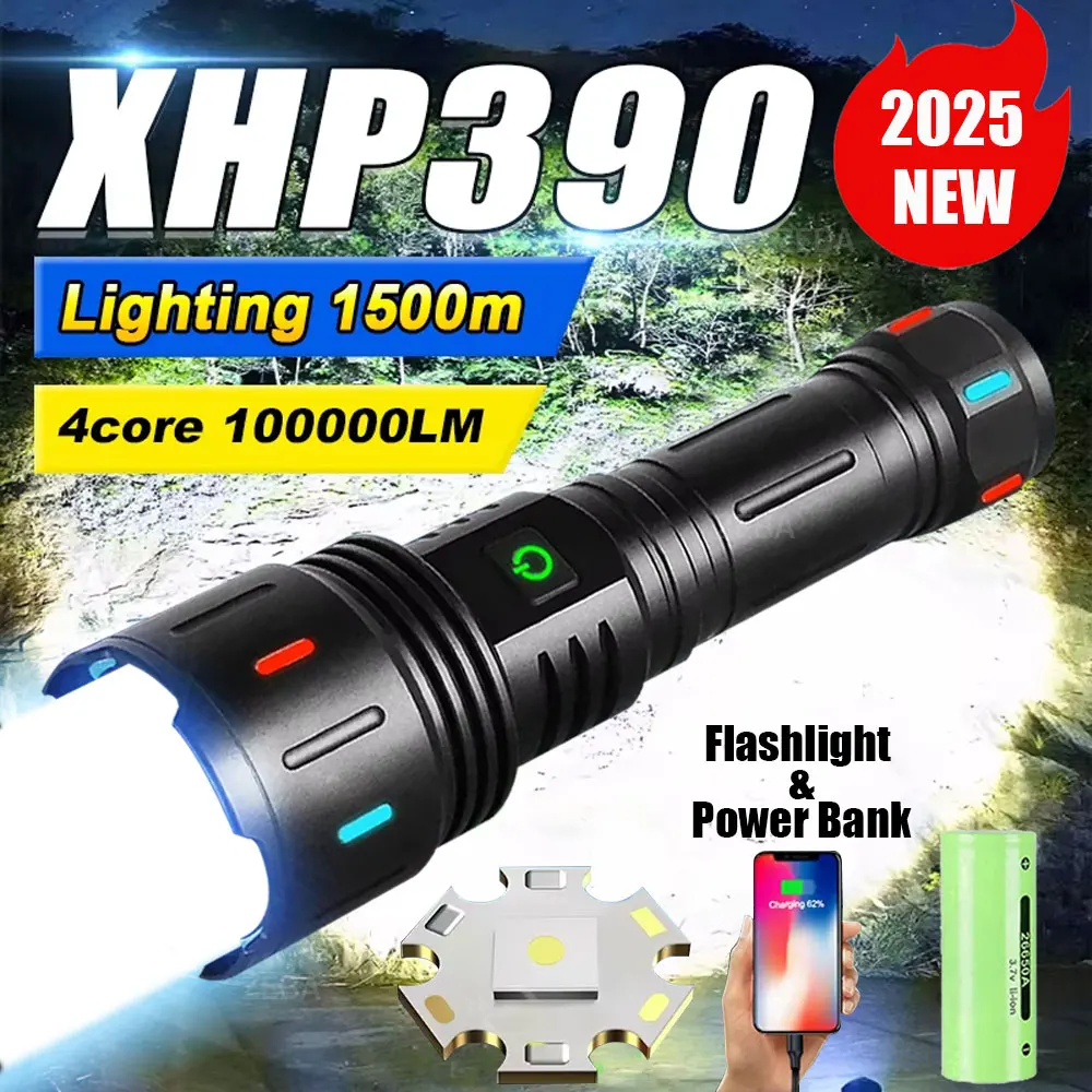 High Power 10000000LM XHP390 Flashlight Fluorescent Light Rechargeable Torch Super Bright Lamp Tactical Lantern Waterproof
High Power 10000000LM XHP390 Flashlight Fluorescent Light Rechargeable Torch Super Bright Lamp Tactical Lantern Waterproof