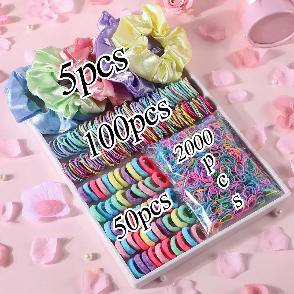 2155Pcs Girls Colorful Hair Bands Set Nylon Elastic Rubber Band Satin Scrunchies Children Ponytail Holder Kids Hair Accessories
2155Pcs Girls Colorful Hair Bands Set Nylon Elastic Rubber Band Satin Scrunchies Children Ponytail Holder Kids Hair Accessories