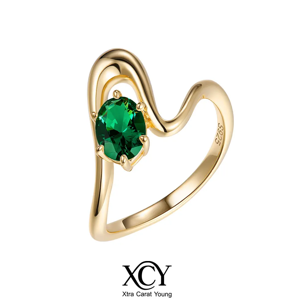 XCY 14k Gold Plated 1ct Oval Green Nano Emerald Ring Irregular Wavy 925 Silver Jewelry for Women Wedding Engagement Ring Gift
XCY 14k Gold Plated 1ct Oval Green Nano Emerald Ring Irregular Wavy 925 Silver Jewelry for Women Wedding Engagement Ring Gift