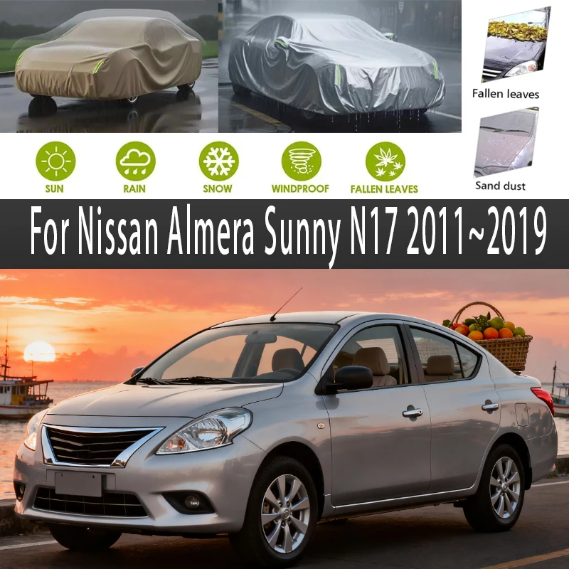 For Nissan Almera Sunny N17 2011~2019 Outdoor Protection Full Car Covers Snow Cover Sunshade Waterproof Dustproof Exterior
For Nissan Almera Sunny N17 2011~2019 Outdoor Protection Full Car Covers Snow Cover Sunshade Waterproof Dustproof Exterior