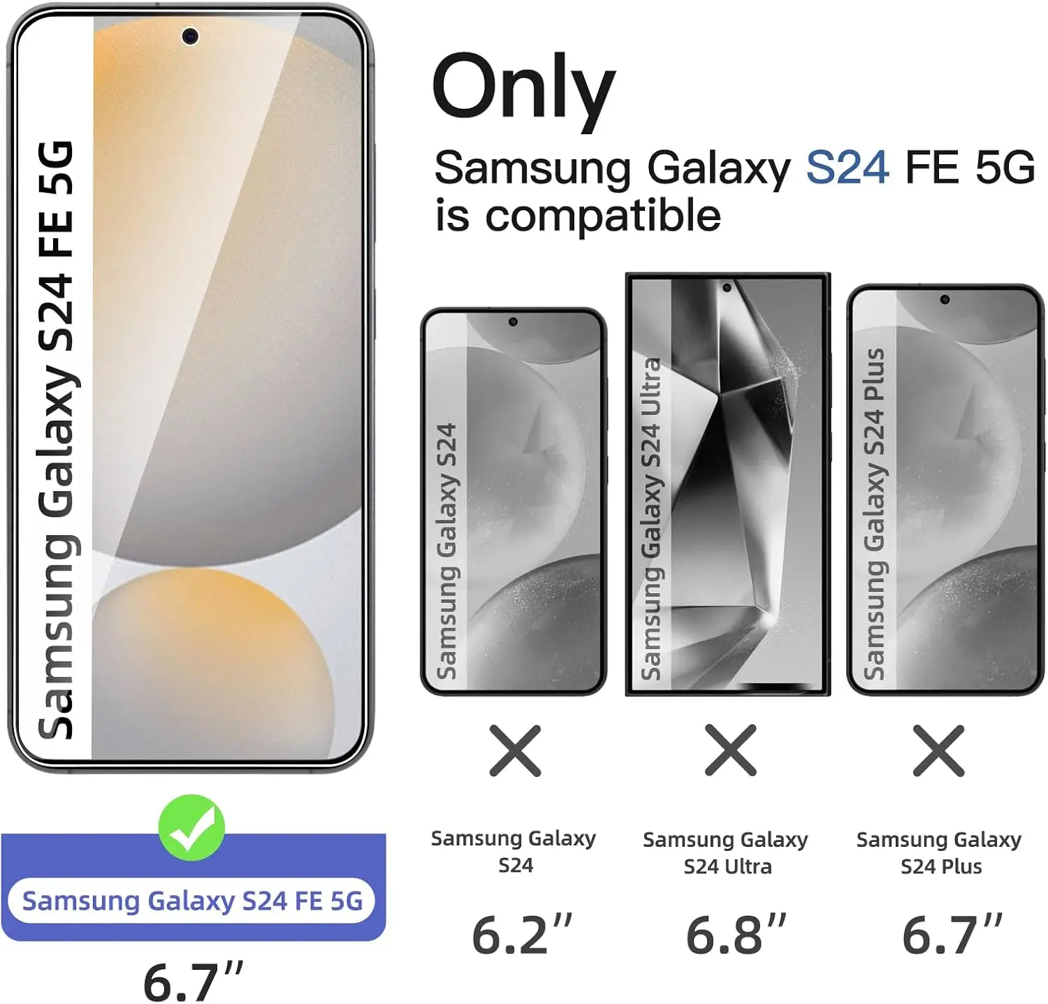For Samsung Galaxy S24 FE 5G HD Tempered Glass Screen Protector Film - Anti Shatter Shield for Cell Phone Screen Protection 
For Samsung Galaxy S24 FE 5G HD Tempered Glass Screen Protector Film - Anti Shatter Shield for Cell Phone Screen Protection