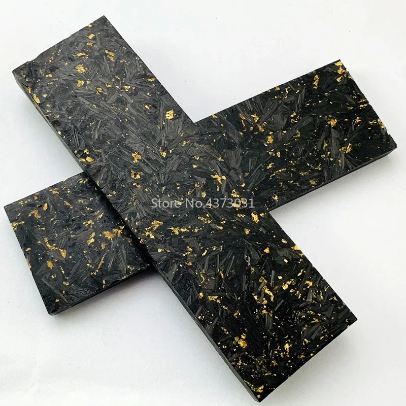 2Pcs CF Carbon Fiber Black Marble with resin For DIY knife handle material Gold foil powder Compression patch plate 135X40X4mm
2Pcs CF Carbon Fiber Black Marble with resin For DIY knife handle material Gold foil powder Compression patch plate 135X40X4mm