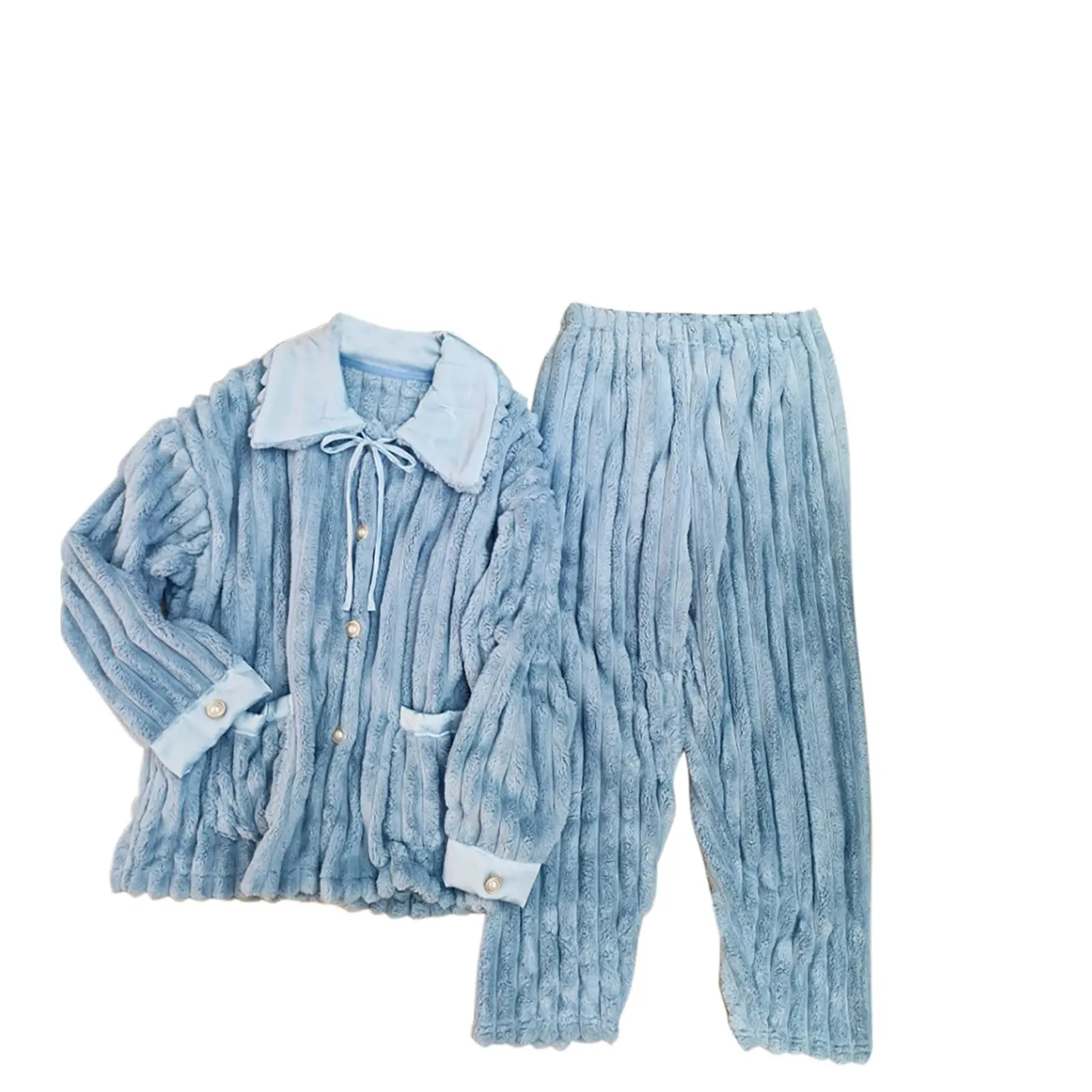 Высококачественная зимняя теплая домашняя одежда, повседневный и удобный пижамный комплект с круглым вырезом, кардиган, одежда для сна и брюки, комплект одежды для сна
Высококачественная зимняя теплая домашняя одежда, повседневный и удобный пижамный комплект с круглым вырезом, кардиган, одежда для сна и брюки, комплект одежды для сна